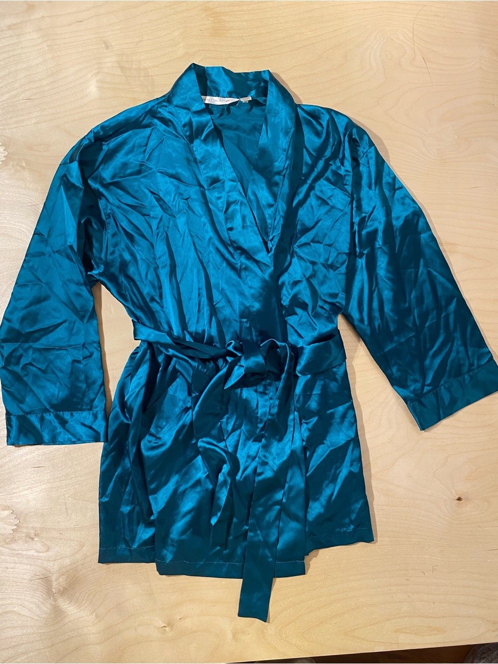 Victoria's Secret Teal Satin Robe One Size (RO)